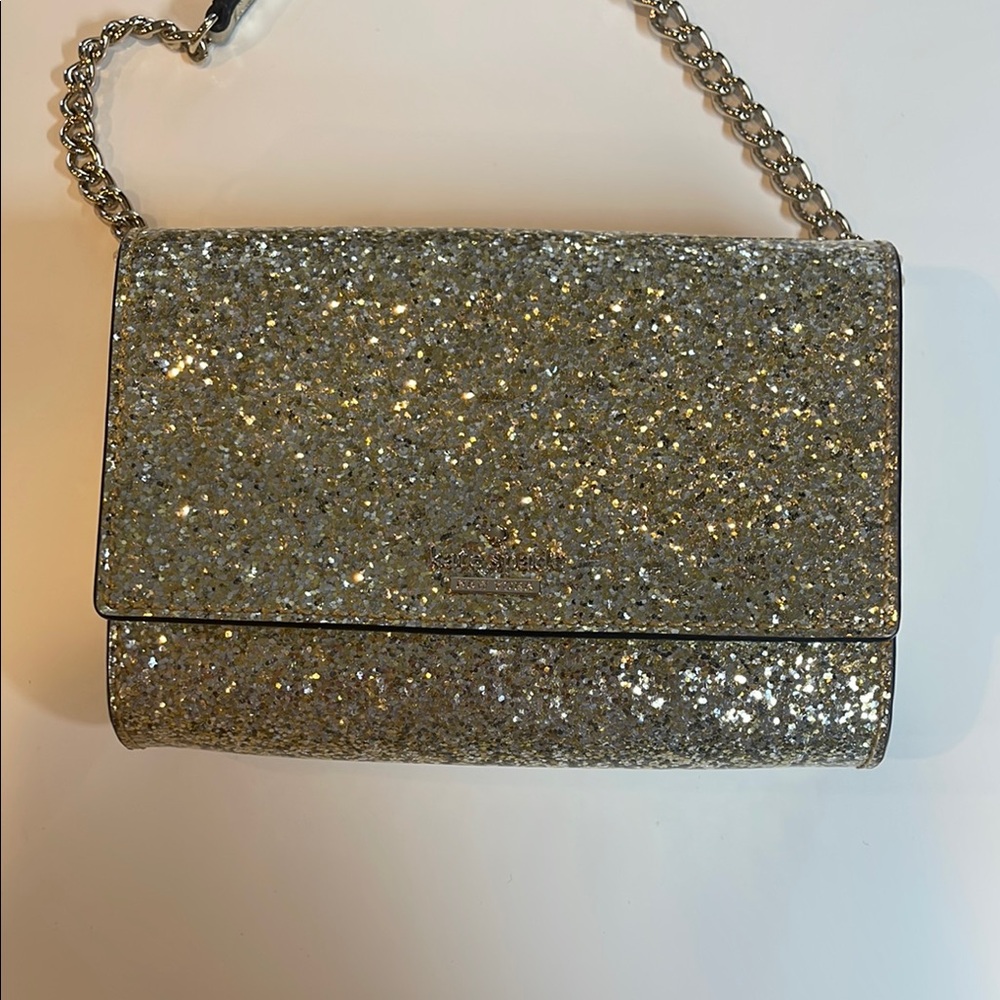 Kate Spade Silver Glitter Crossbody Bag